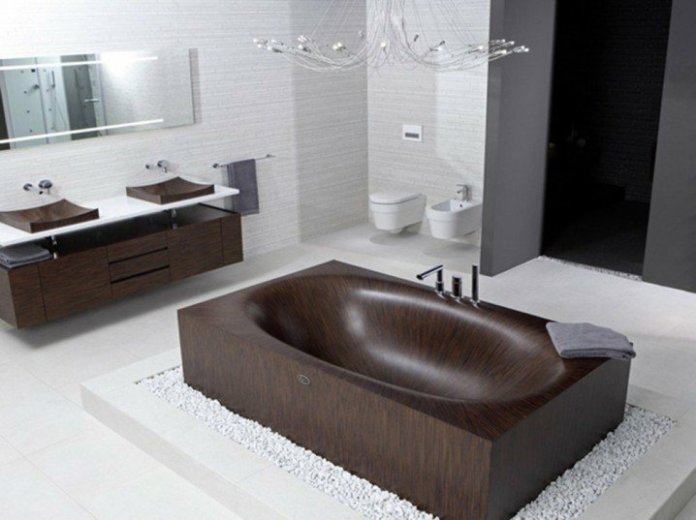 dunkle-Farbe-Badewanne-exklusive-Badmöbel-weißer-Bodenbelag-Fliesen-718x537