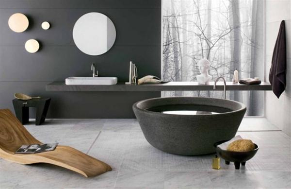 Unique-rounded-stone-bathtub